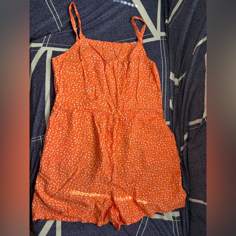 Old Navy Vibrant Orange Smocked Top